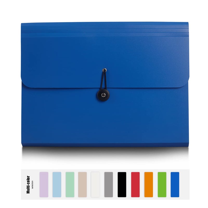 Nicfaec Expanding File Folder File Organizer 13 Pockets File Organizer Accordion Filing Folder Expandable File Folder for Documents Aesthetic Paper Organizer Folder for Work, School, Home, Office, Blue - Image 2